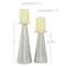 Silver Stainless Steel Glam Cone Candle Holder Set